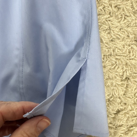 Foxcroft Women's Non Iron Stretch Long Sleeve Button Up Shirt Blue Size M Career - Picture 9 of 10